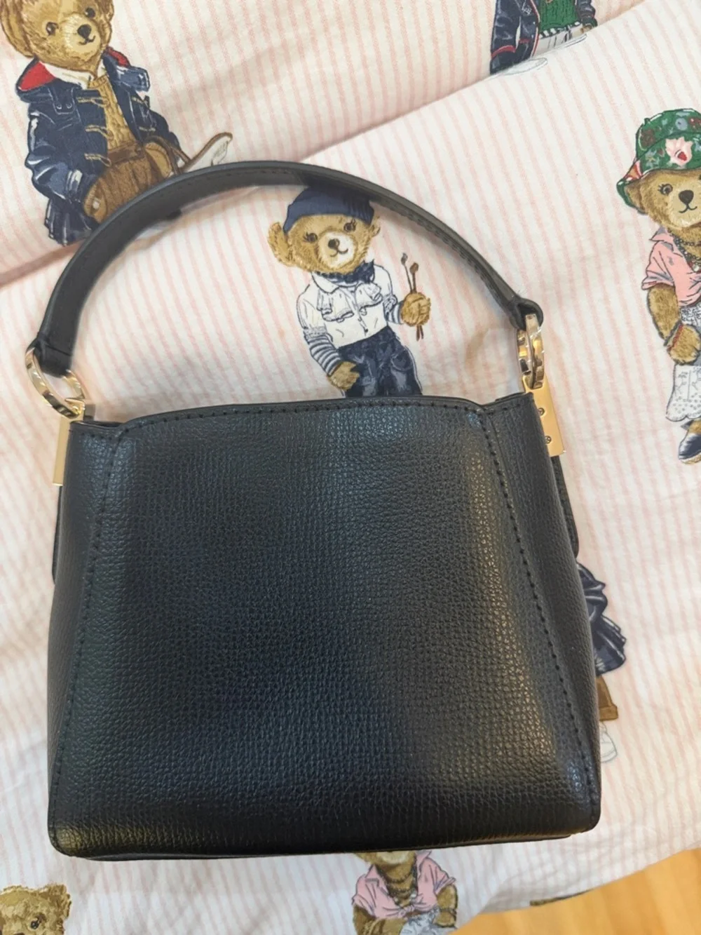 Kate Spade Black Pebbled Leather Mini Top-Handle Bag with Gold Hardware - Picture 2 of 6